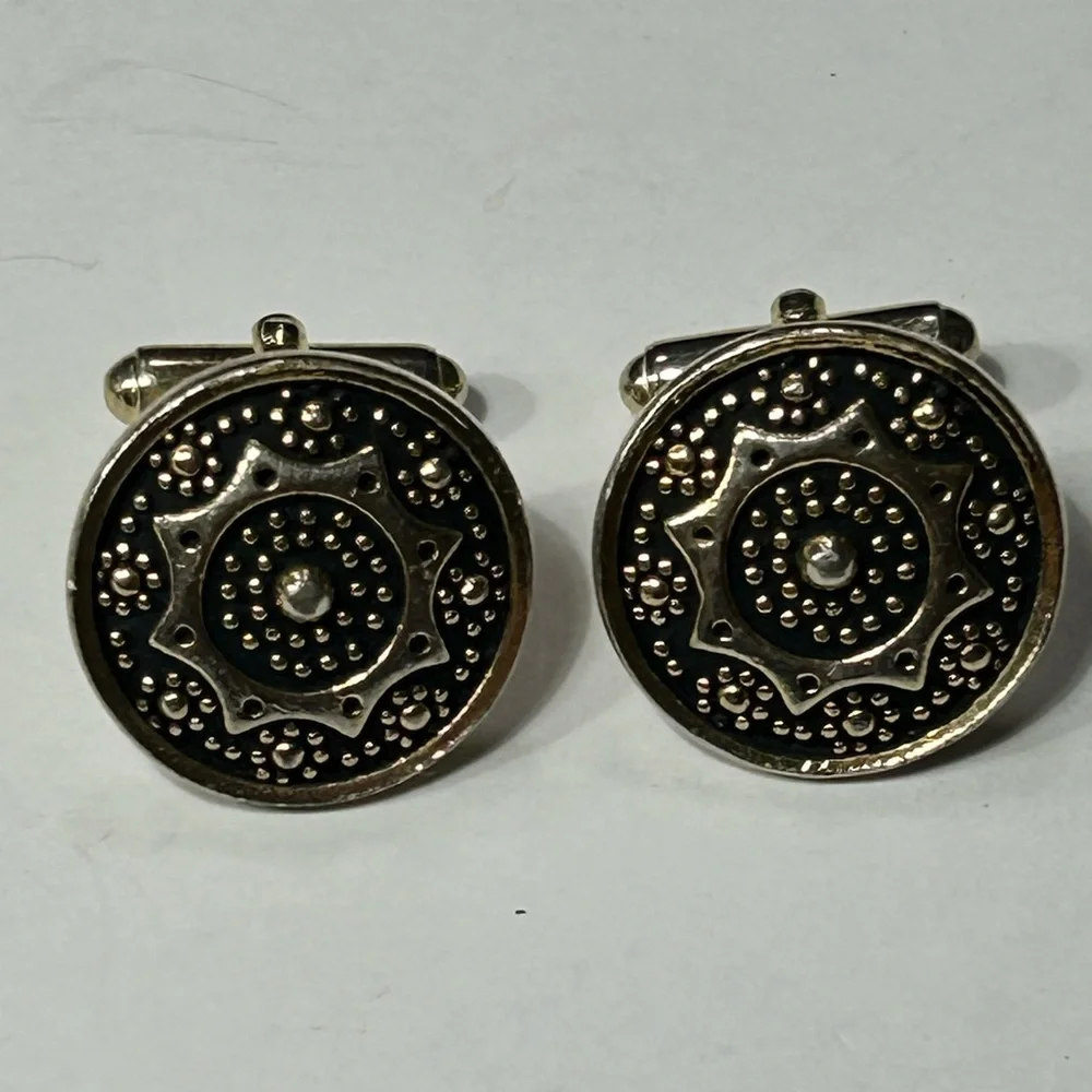 Vintage Black & Gold Cufflinks. Men, Dad, Groom, Groomsmen, Wedding